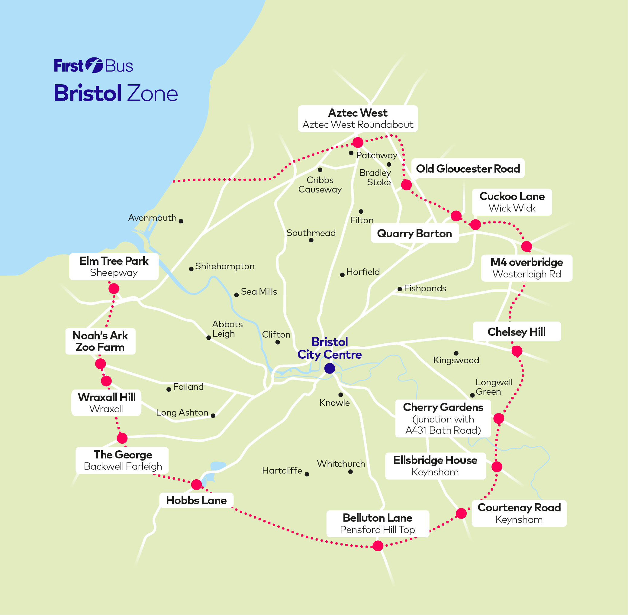 UWE First Bus New Bristol Zone Map V11 
